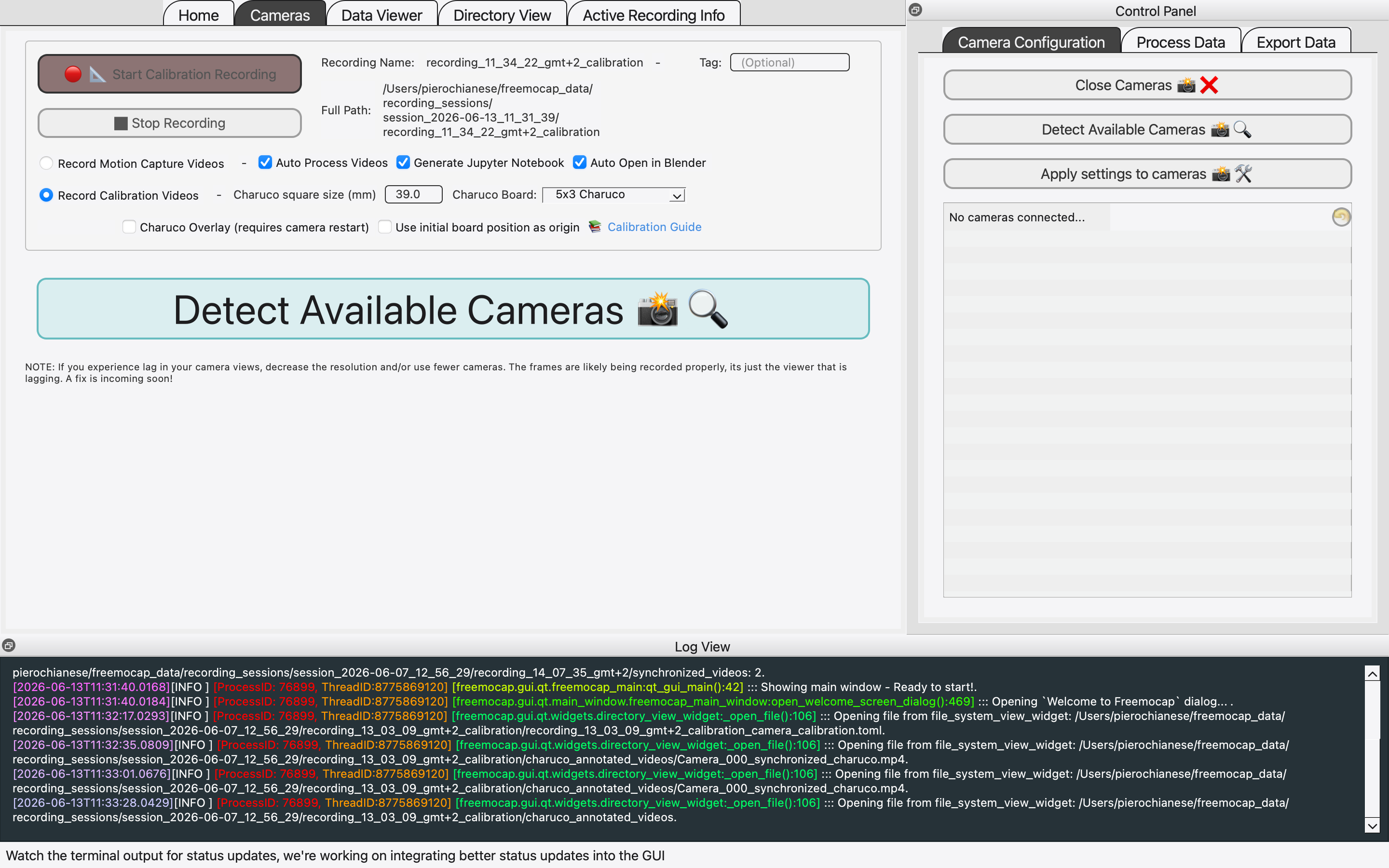 FreeMocap Calibration Setup