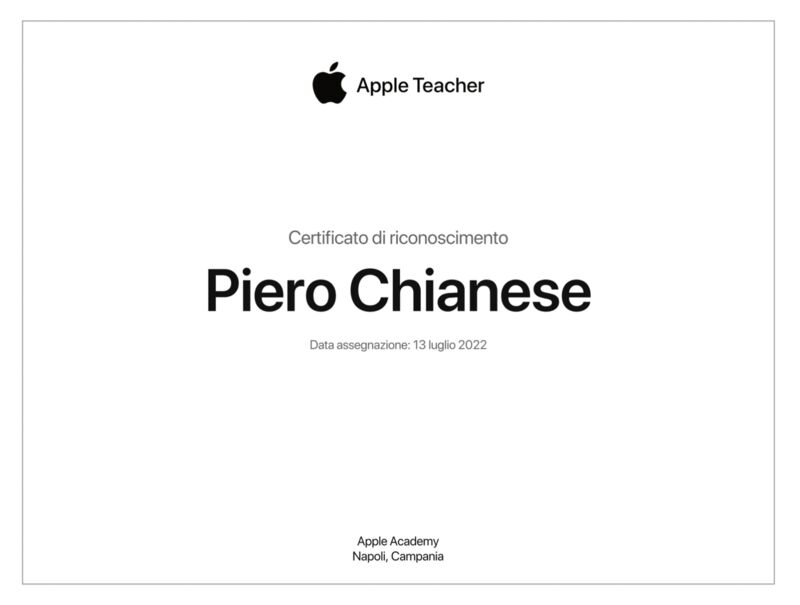 Apple Teacher Recognition